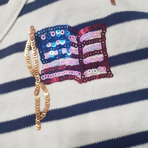 Quaker Factory Striped Patriotic V-Neck Plus 2X NWT - Picture 4 of 7